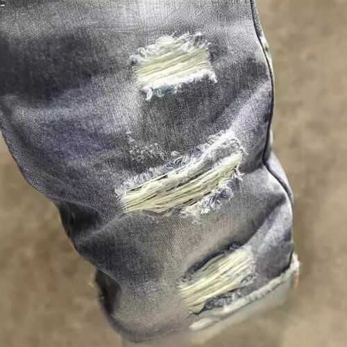 Personality Hole Denim Shorts Mens Fashion rend Ruffian Han