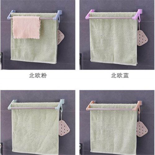 No-drill, traceless double-bar towel rack for bath towels, b