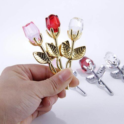 ValentineS Day Gift Mini Crystal Rose Artificial Flower Cry