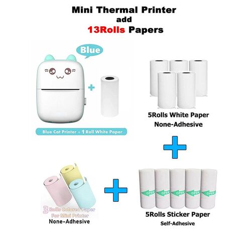 Portable  Thermal Printer with 13 Rolls Papers Wireless For