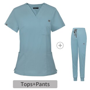 VNeck Short Sleeve Elastic Nurse Scrubs Hospital Surgical