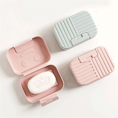 Soap Box Dish Plate with Lid Lock Sealed Travel Hiking Leakp