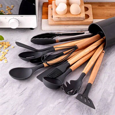 12Pcs Kitchen Silicone Cooking Utensils Set For Non-stick Co