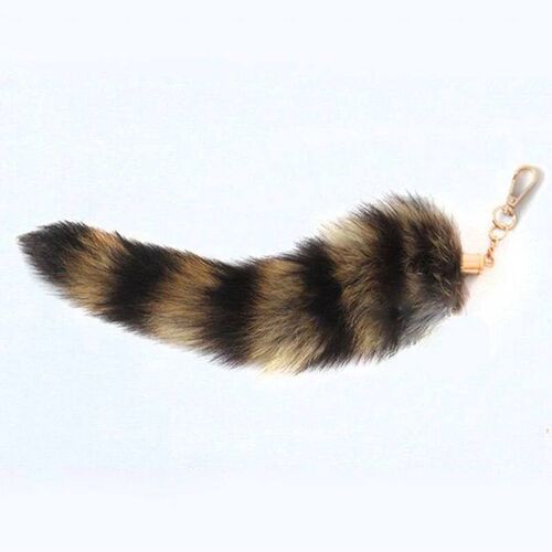 Pluh-Fox Tail Keychain Furry Racoon Tail Keyring Keychain 28