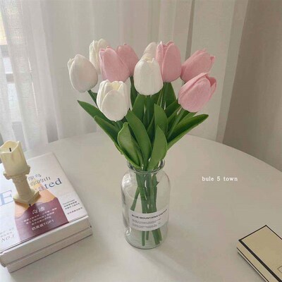 510Pcs Tulips Artificial Flower PU Real Touch Tulip Bouquet