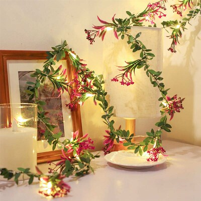 10/20 Leds Flower String Light Garland Leaves LED Fairy Ligh