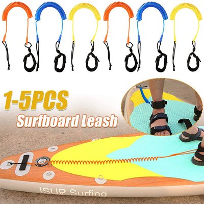 1-5PCS 3 Meters Coiled?Surfing Leash Stand Up Paddle Boards