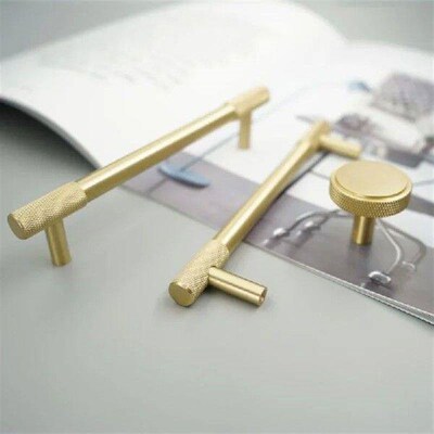 Satin Brass Diamond Knurled/Textured Cabinet Knob Kitchen