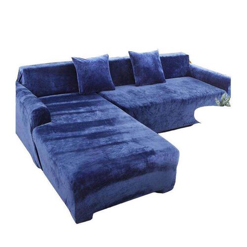 Velvet Plush L Shaped Sofa Cover For Living Room Elastic