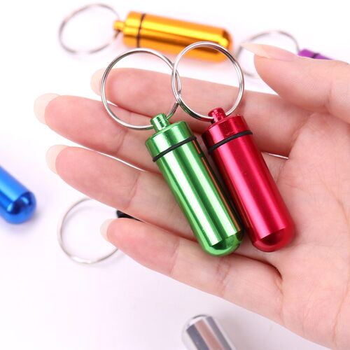 1 PCS Colorful Baby Aluminum Pill Box Medicine Case Containe