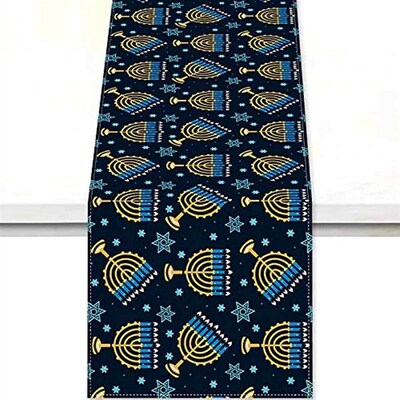 Passover Easter Table Runner Je Menorah Hanukkah Holiday Kit