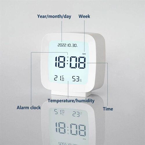 Digital Alarm Clock Time Date Display Electronic Temperature