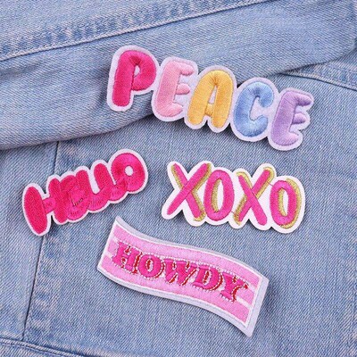 Cartoon Letters/Love Heart Embroidery Patch Iron On Patches