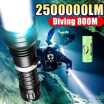 High Power LED Diving Flashlights IPX8 Waterproof Dive Torch
