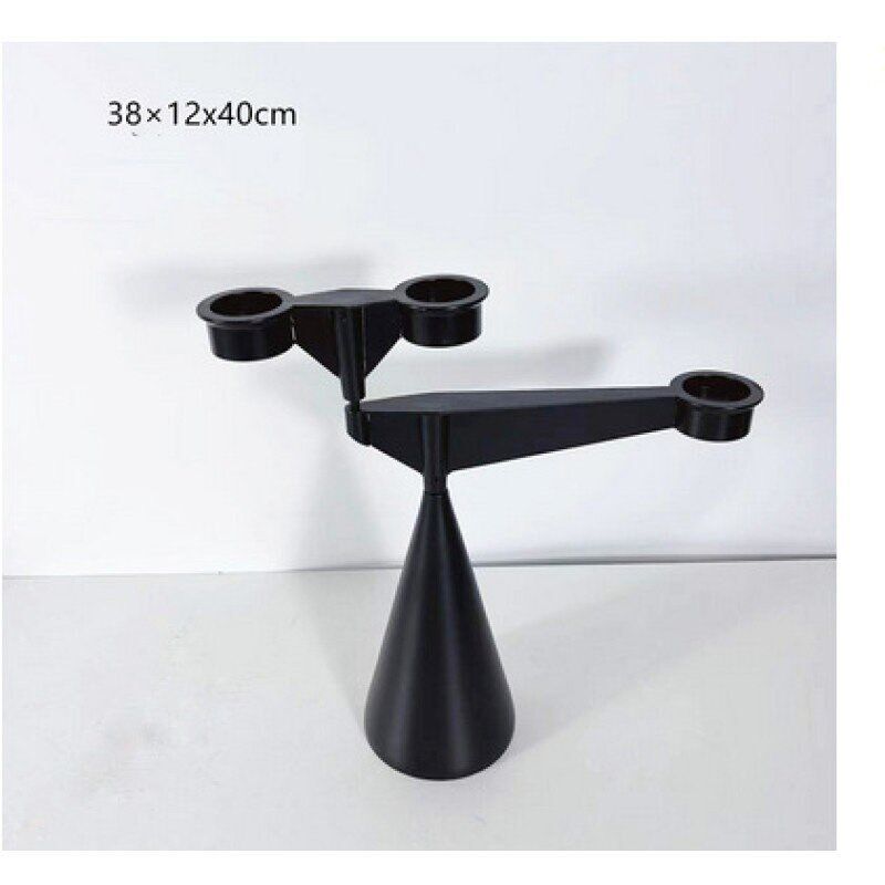 Modern simple European style black metal geometric rotating图片