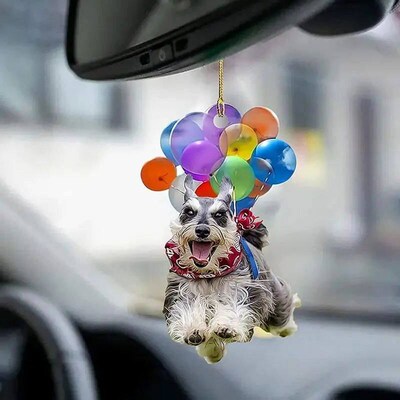 2D Car Colorful Puppy Balloon Pendant Hanging Ornament Auto