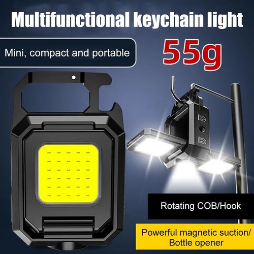 XPE Keychain Light 1000LM COB LED Pocket Work Light 800mAh T