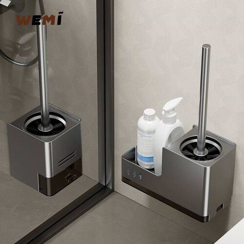 Bathroom Toilet Brush Holder Cleaning Tools Space Aluminum W