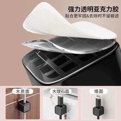 Magnetic Cable Organizer, No-Drill Desktop and Car Data Cabl