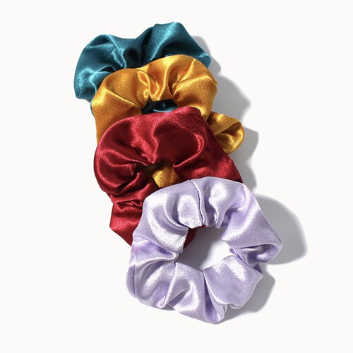 1Pcs Silk Scrunchie Elastic Handmade Multicolor Hair Accesso