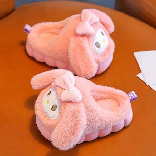 Aged 3-18 Winter Warm Cute Cartoon Indoor Mule Soft Non-slip