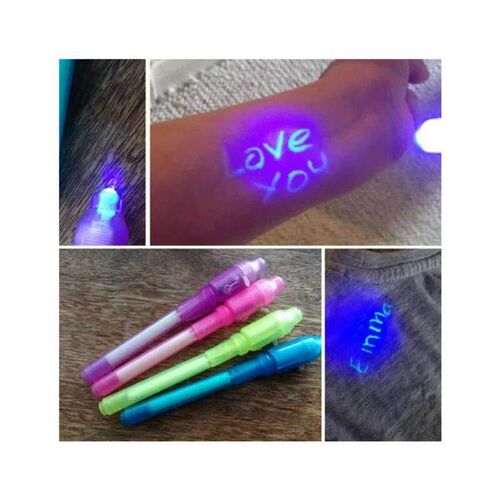 12pcs Spy Pen Invisible Ink Pen with UV Light Magic Marker f