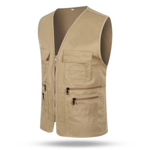 Polyester Multi-pocket Vest Volunteers Leisure Vest Printed
