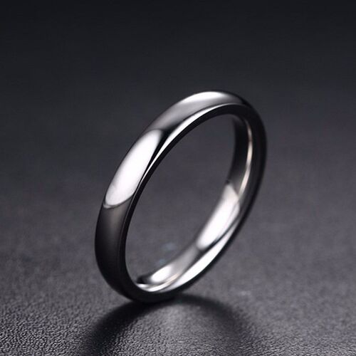 3mm  Mens Dome Wedding Ring in Stainless Steel Comfort Fit E