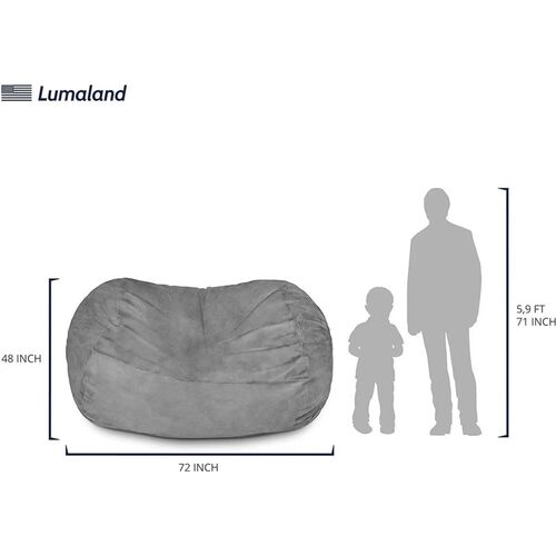 Luxurious Giant 6ft Bean Bag Chair with Microsuede Cover - U