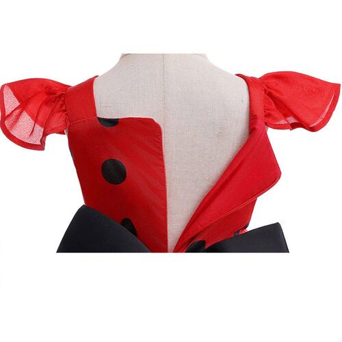 Christmas Ladybug Girls Dress Small Flying Sleeve Cosplay