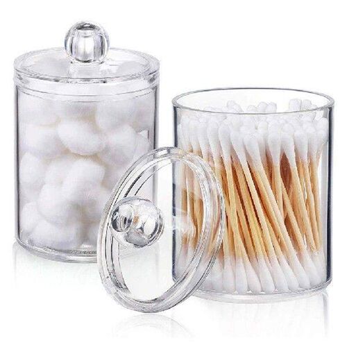 2pcs Cotton Swab Organizer Acrylic Cotton Ball Holder