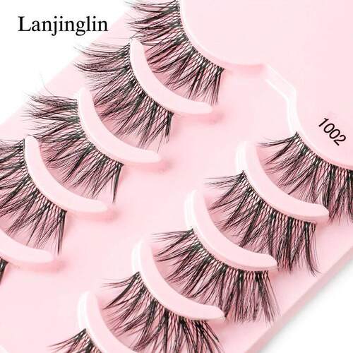 Half Eye Lashes 3/5 Pairs Faux Mink Lashes Reusable False Ey