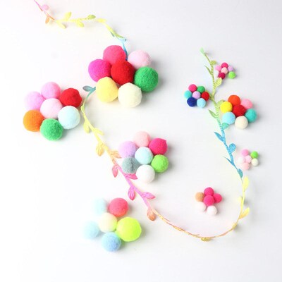 8-30mm Mixed Fluffy High Elasticity Soft Pompoms Home Furnis