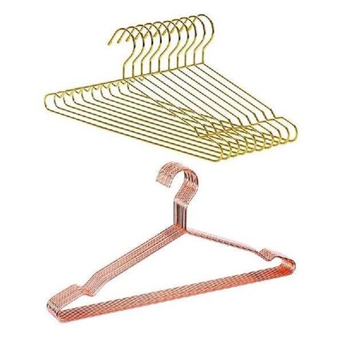 10 Pcs Heavy Duty Metal Hangers with Notches Clothes Coat