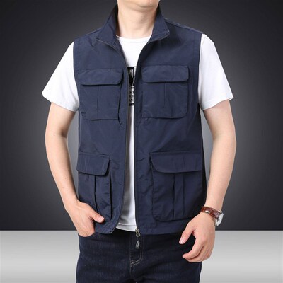 Waistcoat Mens Loose Multi-pocket Vest Mens Outdoor Fishin