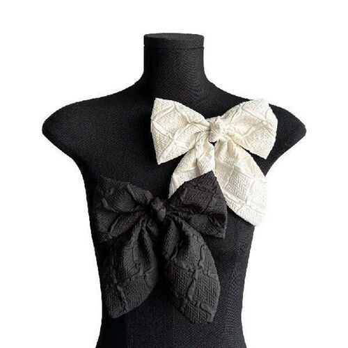 New Polyester Fibre Pleated Bow Handmade Elegant Dress