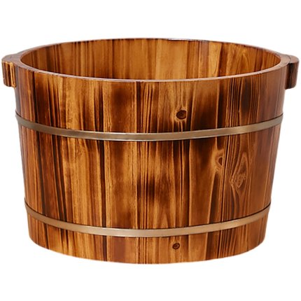 木质泡脚桶保温碳化洗脚泡脚木盆实木洗脚桶洗脚盆家用养生足浴桶