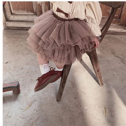 Little Girl Tutu Skirt Black Fluffy Toddler Tulle Prince Bal