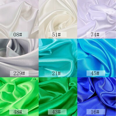 50cmX150cm 22 Color Soft Satin Fabric Wedding Party Decorati