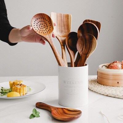 Acacia Wood Spatula Cooking Spatula Filter Spatula Spoon Col