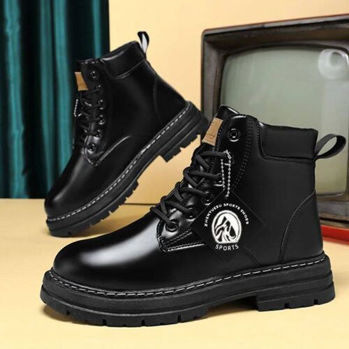 High Top Boot Men Leather Shoe Fahion Motorcycle Ankle Boot