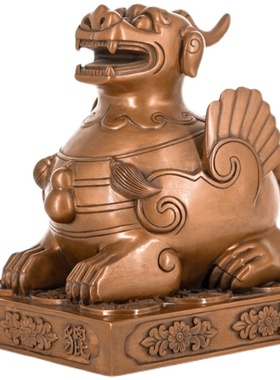紫铜貔貅中式摆件 客厅玄关前台收银台办公室桌面装饰品开业送礼