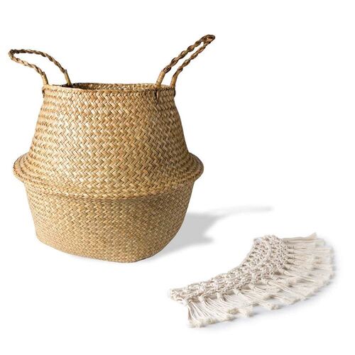 32X28cm Wicker woven foldable storage basket garden flower
