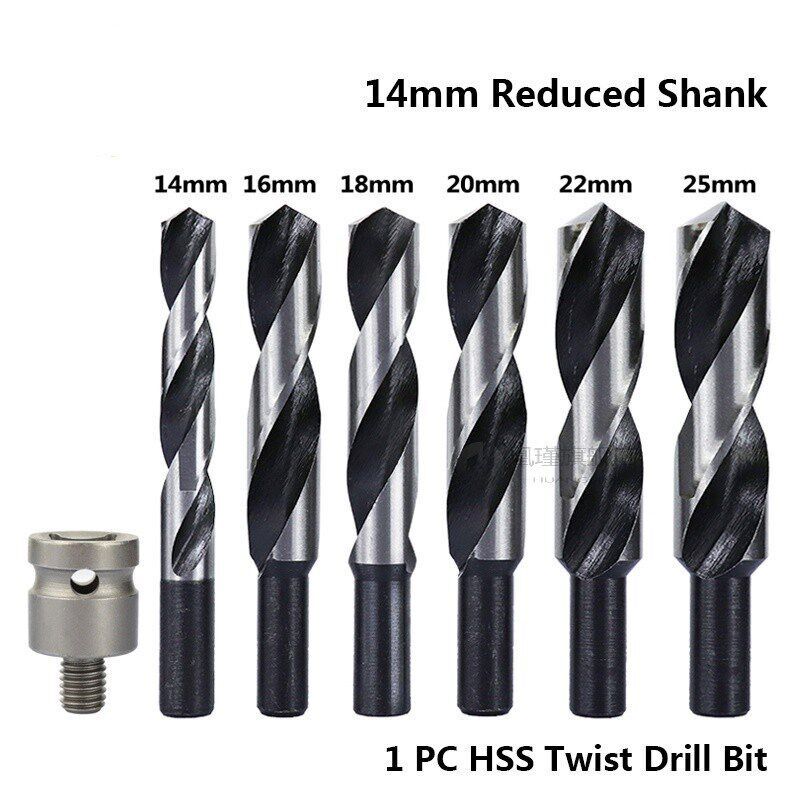 14mm Reduced Shank HSS Twist Drill Bit 14/16/18/20/22/25mm C - 实物图