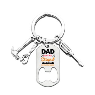 Stainless Key Fathers Keychain Opener Metal Bottle Day Steel