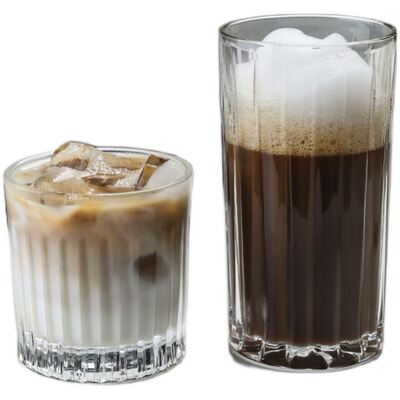 Iced coffee mug, iced mocha latte glass