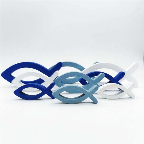 9Pcs Handcrted Ocean Fish Wall Decor Wooden Fish Wall Art