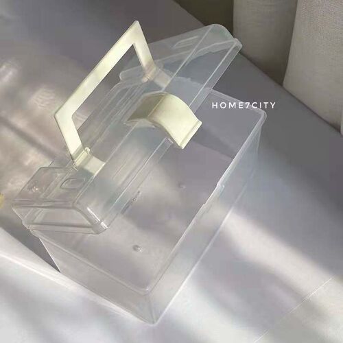 Ins Portable Transparent Cosmetic Storage Box Desktop Statio