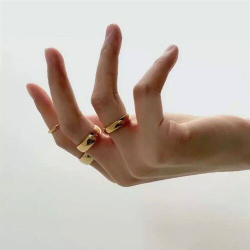 Minimalist Simple Smooth Stainless Steel Ring for Women and