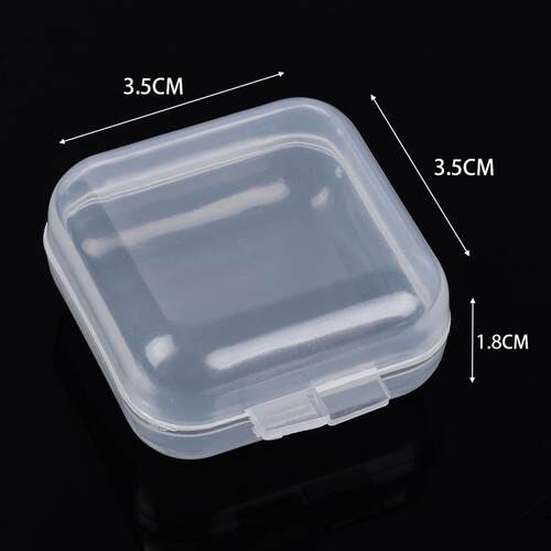 48Pcs 3.5*3.5*1.8cm Mini Clear Plastic Storage Box Container